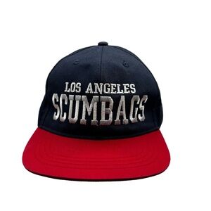 Los Angeles Scumbags Snapback Hat Navy Red Flat Bill Adjustable Cap Streetwear